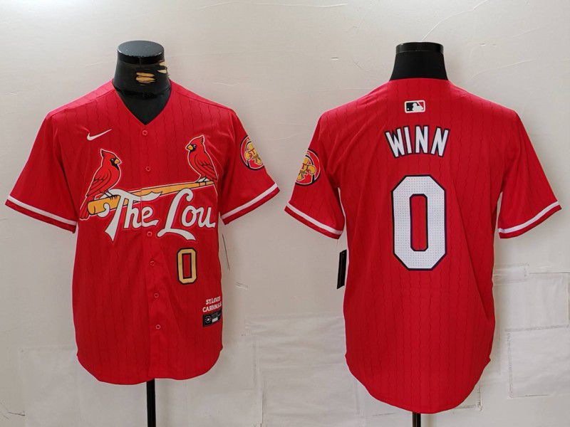 Men St.Louis Cardinals #0 Winn Red City Edition 2024 Nike MLB Jersey style 3